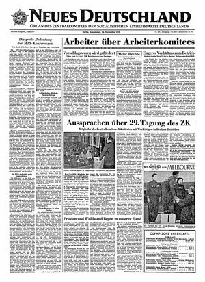 Neues Deutschland Online-Archiv vom 24.11.1956