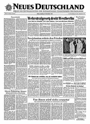 Neues Deutschland Online-Archiv vom 25.11.1956