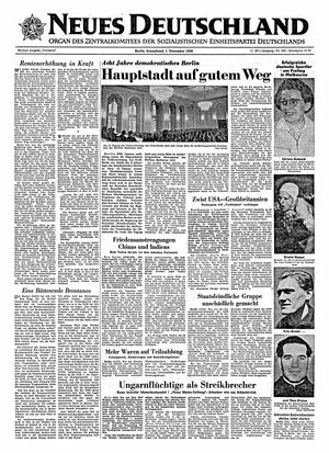 Neues Deutschland Online-Archiv vom 01.12.1956