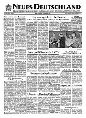 Neues Deutschland Online-Archiv vom 15.12.1956