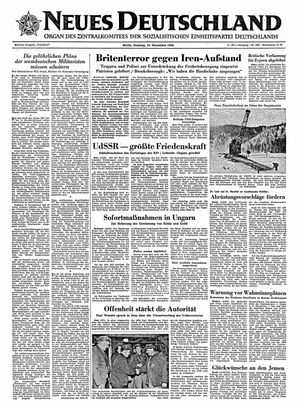 Neues Deutschland Online-Archiv vom 16.12.1956
