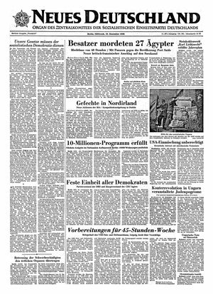 Neues Deutschland Online-Archiv vom 19.12.1956