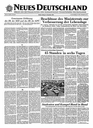 Neues Deutschland Online-Archiv vom 21.12.1956