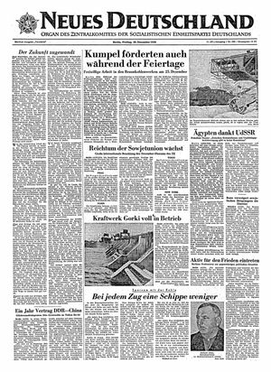Neues Deutschland Online-Archiv vom 28.12.1956