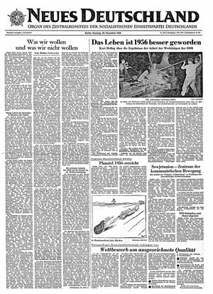 Neues Deutschland Online-Archiv vom 30.12.1956