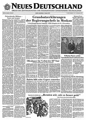 Neues Deutschland Online-Archiv vom 05.01.1957