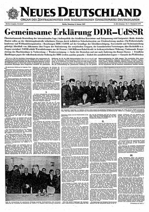 Neues Deutschland Online-Archiv vom 08.01.1957