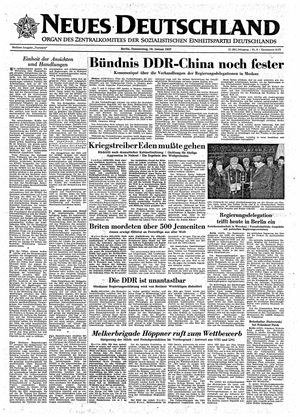 Neues Deutschland Online-Archiv vom 10.01.1957
