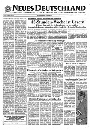 Neues Deutschland Online-Archiv vom 19.01.1957