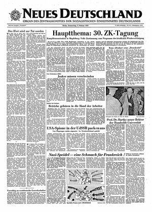 Neues Deutschland Online-Archiv vom 07.02.1957
