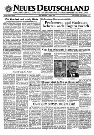 Neues Deutschland Online-Archiv vom 09.02.1957