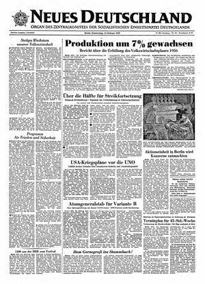 Neues Deutschland Online-Archiv on Feb 14, 1957