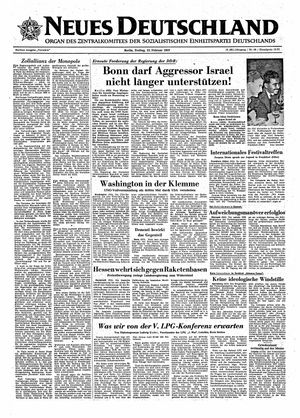 Neues Deutschland Online-Archiv vom 22.02.1957
