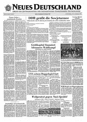 Neues Deutschland Online-Archiv vom 23.02.1957