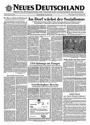 Neues Deutschland Online-Archiv vom 27.02.1957
