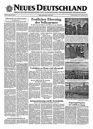 Neues Deutschland Online-Archiv vom 02.03.1957