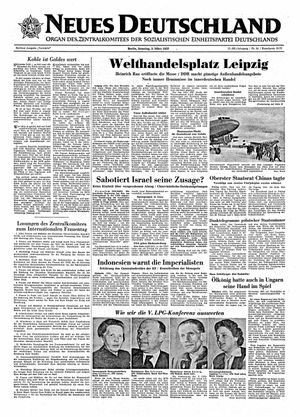 Neues Deutschland Online-Archiv on Mar 3, 1957