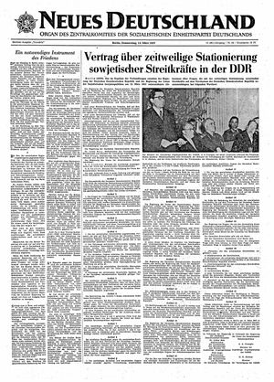 Neues Deutschland Online-Archiv vom 14.03.1957