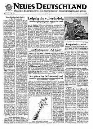 Neues Deutschland Online-Archiv vom 15.03.1957
