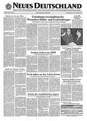 Neues Deutschland Online-Archiv on Mar 16, 1957