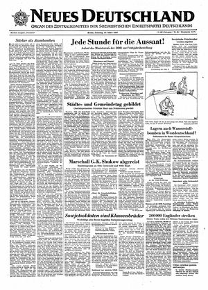Neues Deutschland Online-Archiv vom 17.03.1957