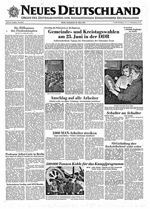 Neues Deutschland Online-Archiv vom 30.03.1957