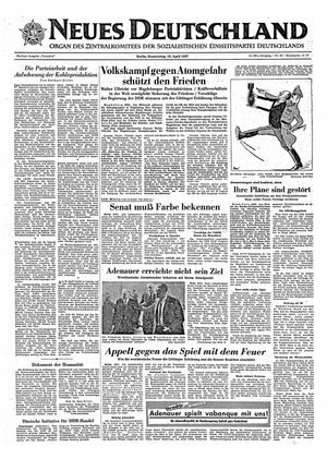 Neues Deutschland Online-Archiv vom 18.04.1957