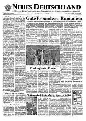 Neues Deutschland Online-Archiv vom 25.04.1957