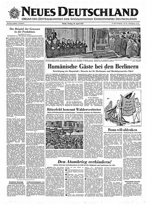 Neues Deutschland Online-Archiv vom 26.04.1957
