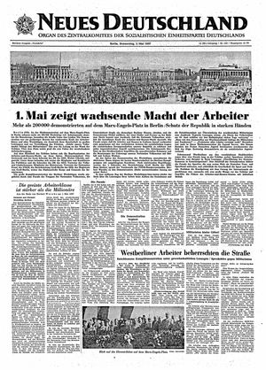 Neues Deutschland Online-Archiv on May 2, 1957