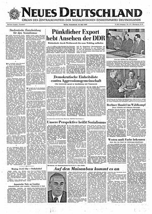 Neues Deutschland Online-Archiv vom 18.05.1957