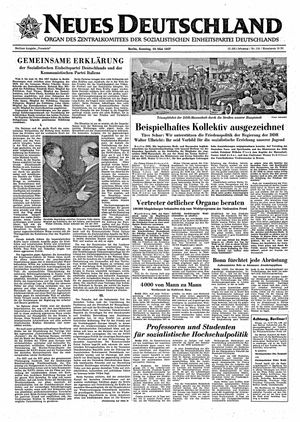 Neues Deutschland Online-Archiv vom 19.05.1957
