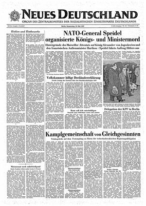 Neues Deutschland Online-Archiv vom 23.05.1957