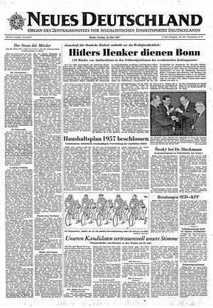 Neues Deutschland Online-Archiv vom 24.05.1957