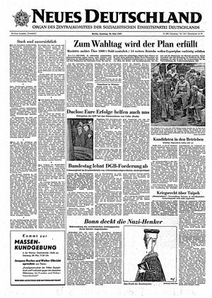 Neues Deutschland Online-Archiv vom 26.05.1957