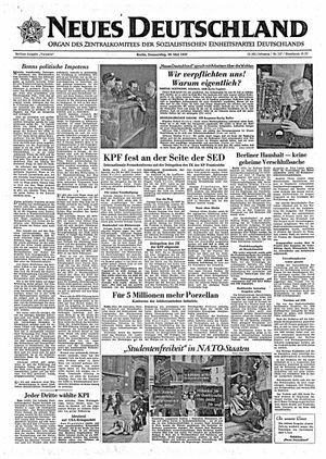 Neues Deutschland Online-Archiv vom 30.05.1957