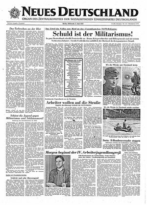 Neues Deutschland Online-Archiv vom 05.06.1957