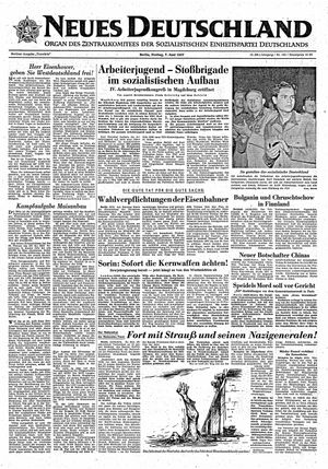Neues Deutschland Online-Archiv vom 07.06.1957