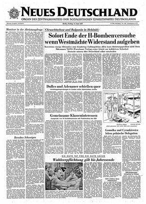 Neues Deutschland Online-Archiv vom 14.06.1957