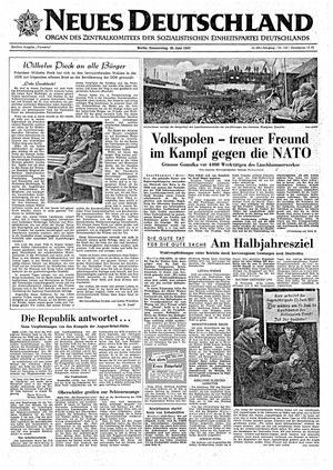 Neues Deutschland Online-Archiv vom 20.06.1957