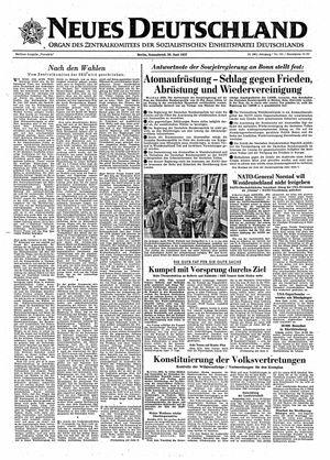 Neues Deutschland Online-Archiv vom 29.06.1957