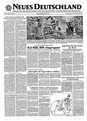 Neues Deutschland Online-Archiv vom 30.06.1957