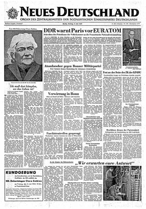 Neues Deutschland Online-Archiv vom 05.07.1957
