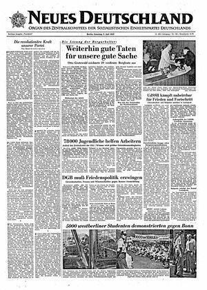 Neues Deutschland Online-Archiv vom 07.07.1957