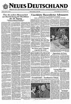 Neues Deutschland Online-Archiv vom 14.07.1957