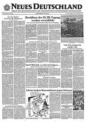 Neues Deutschland Online-Archiv vom 17.07.1957