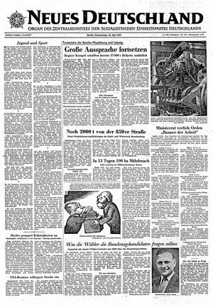 Neues Deutschland Online-Archiv vom 18.07.1957