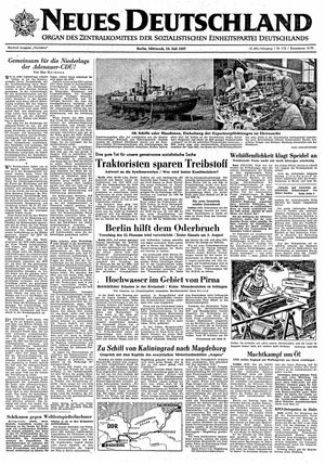 Neues Deutschland Online-Archiv on Jul 24, 1957