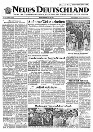 Neues Deutschland Online-Archiv vom 27.07.1957