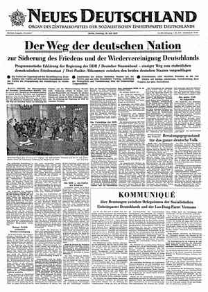 Neues Deutschland Online-Archiv vom 28.07.1957